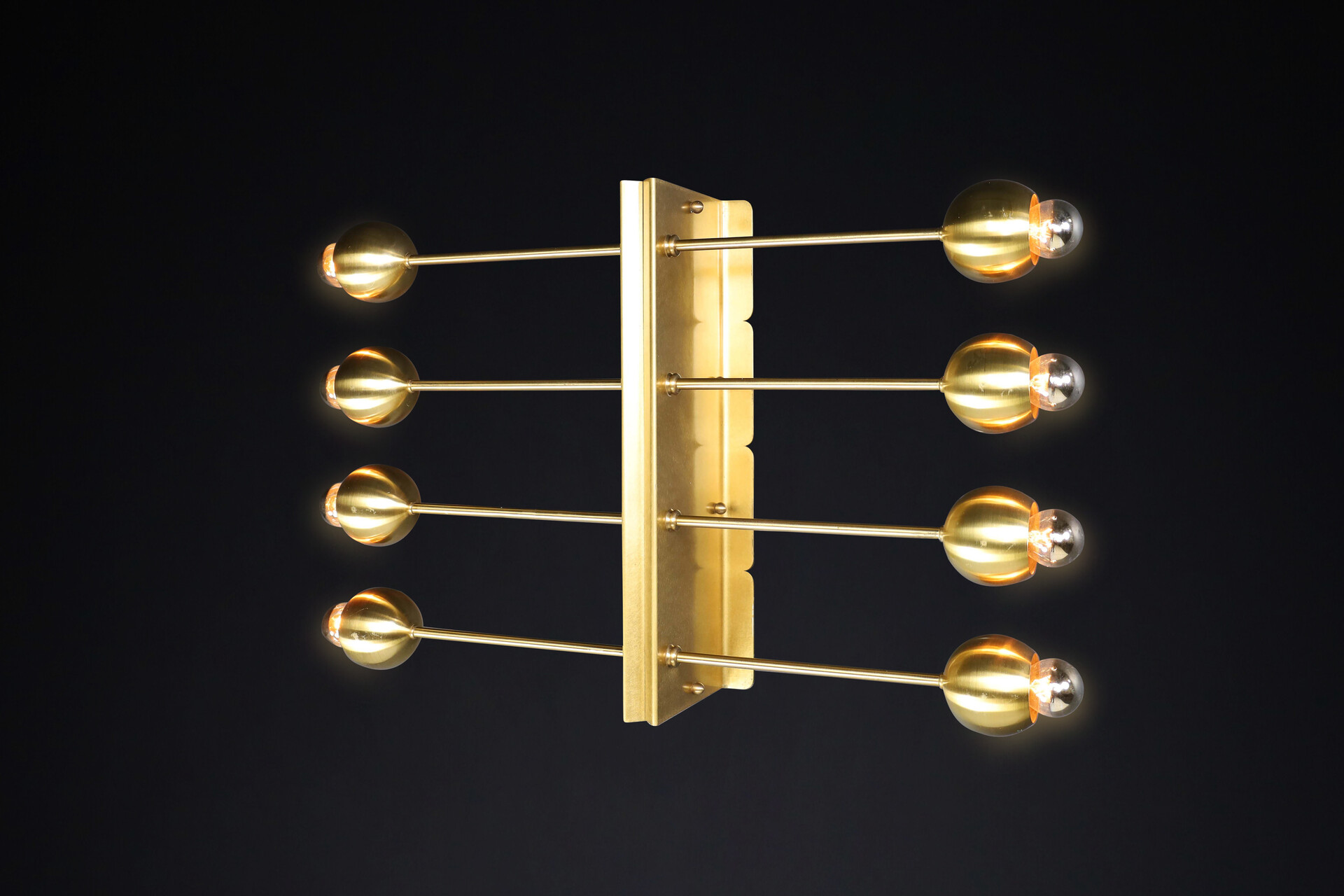 Mid century modern Brass wall lights or ceiling lights, Italy 1960s Mid-20th century