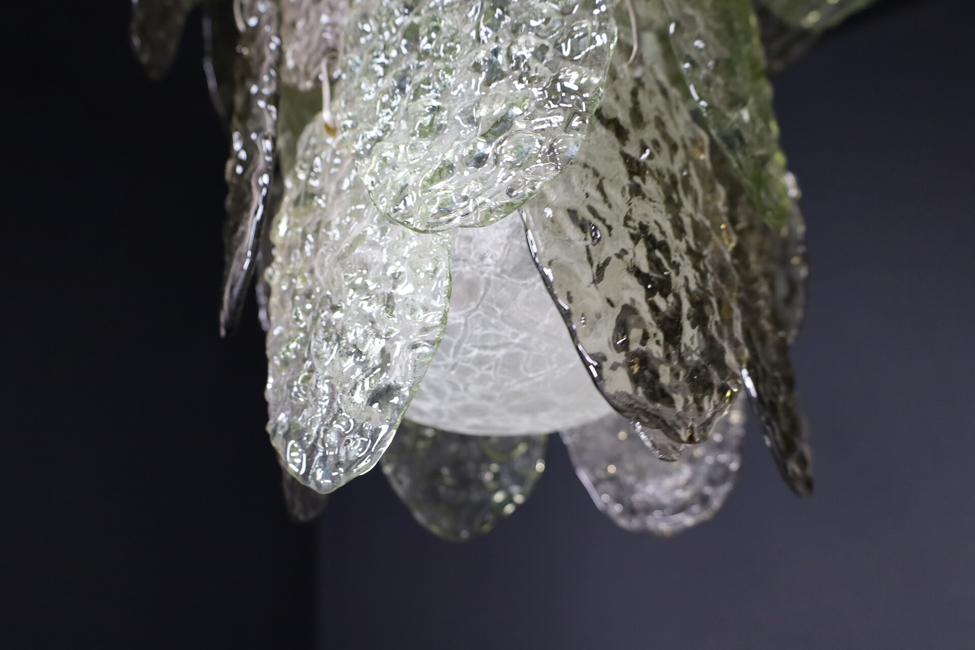 Mid century modern Brutalist Murano Waterfall Chandelier by Carlo Nason for Mazzega, Italy, 1960s Mid-20th century