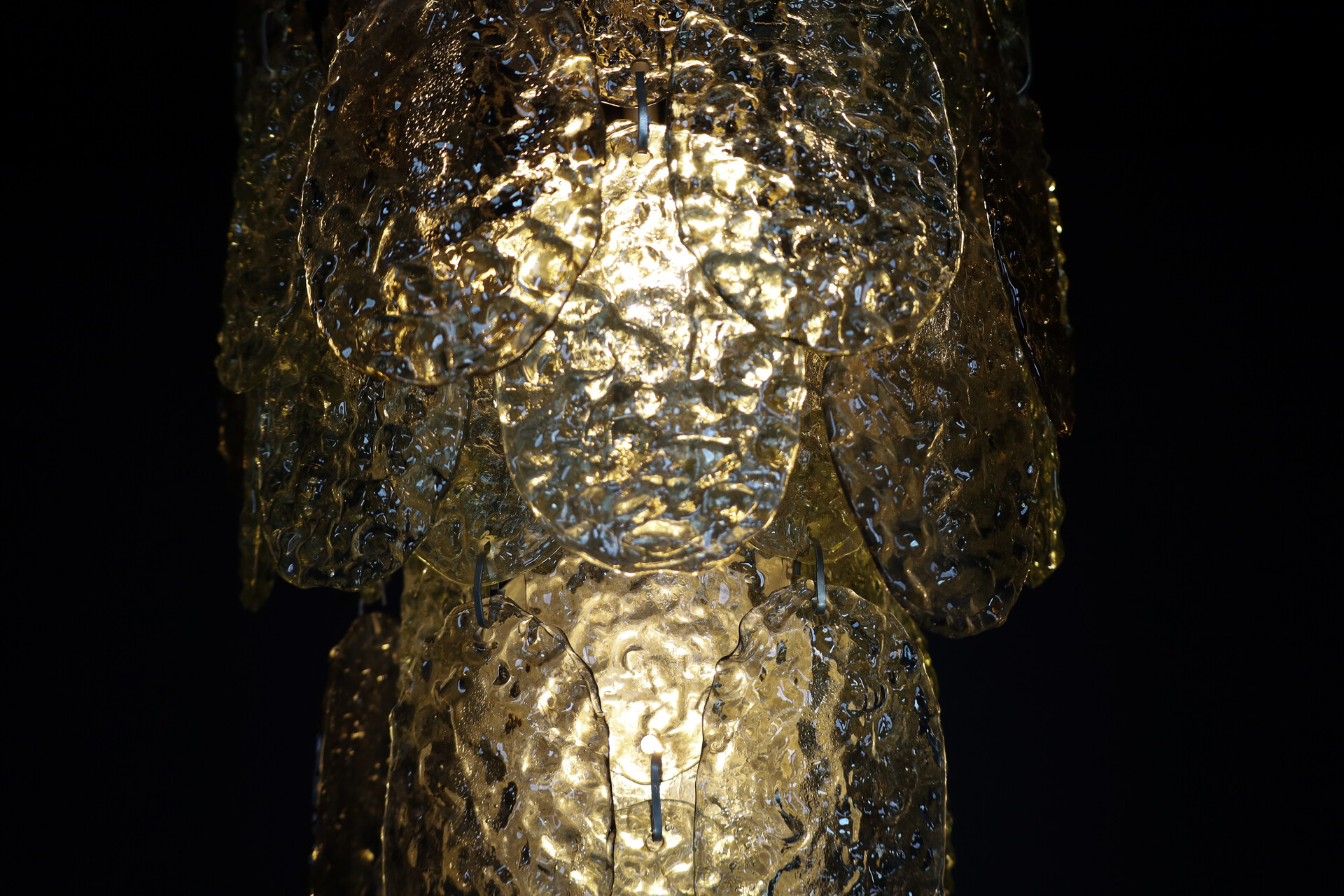 Mid century modern Brutalist Murano Waterfall Chandelier by Carlo Nason for Mazzega, Italy, 1960s Mid-20th century