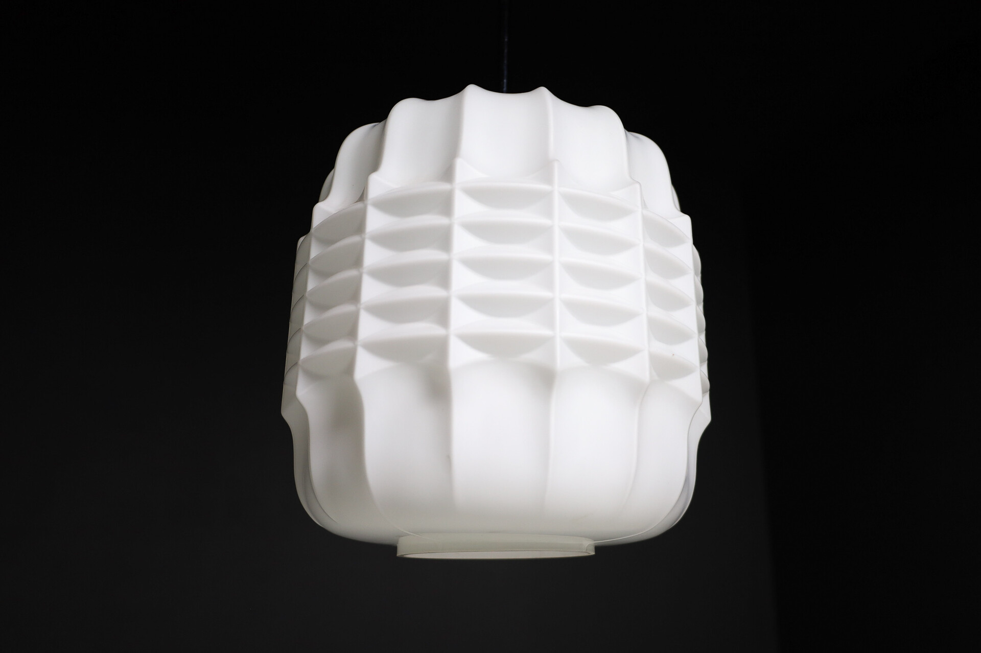 Mid century modern Brutalist Opaline Glass Pendants, Europe, 1960s Mid-20th century