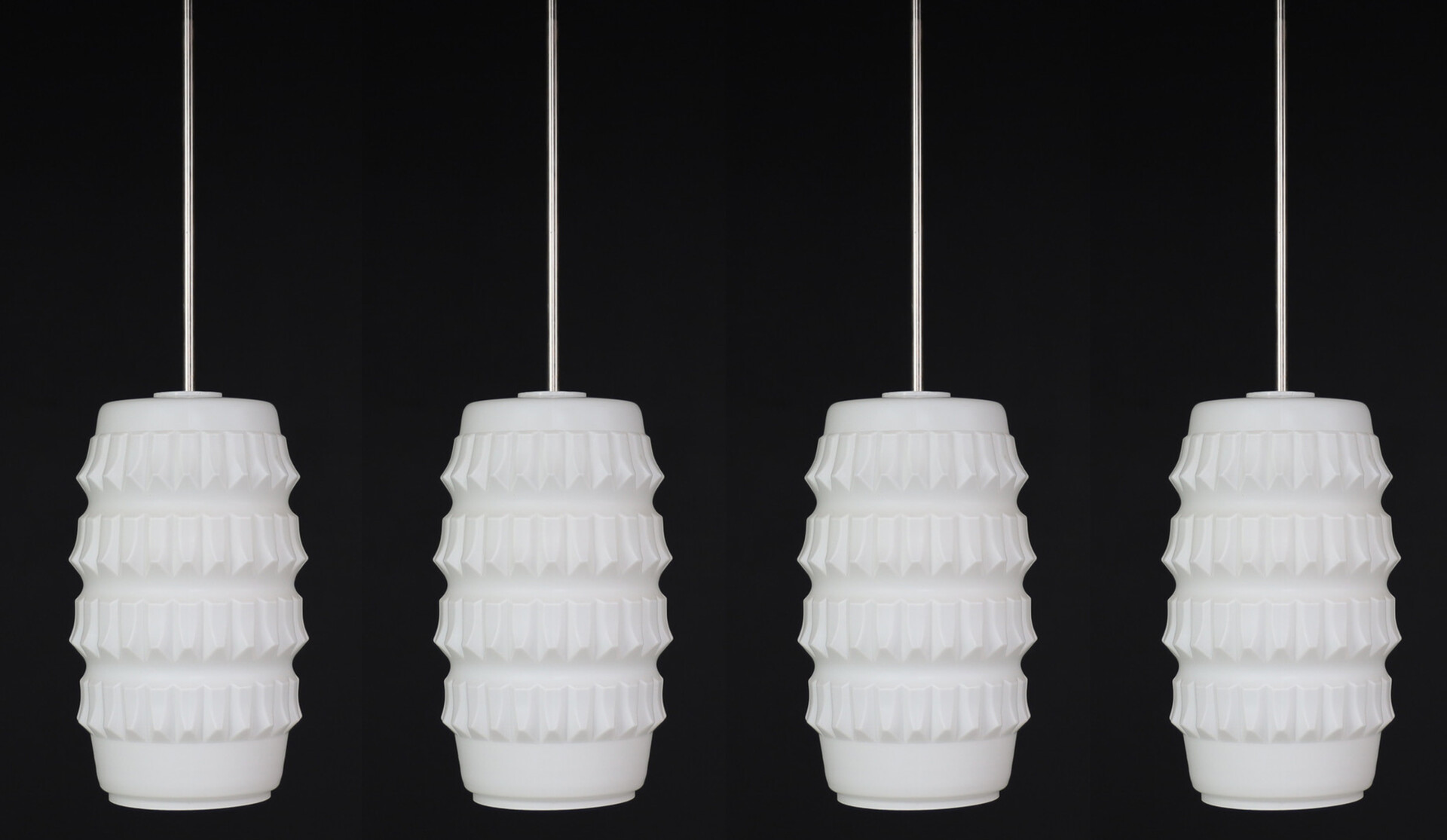 Mid century modern Brutalist Opaline Glass Pendants, Europe, 1960s Mid-20th century