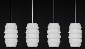 Mid century modern Brutalist Opaline Glass Pendants, Europe, 1960s Mid-20th century