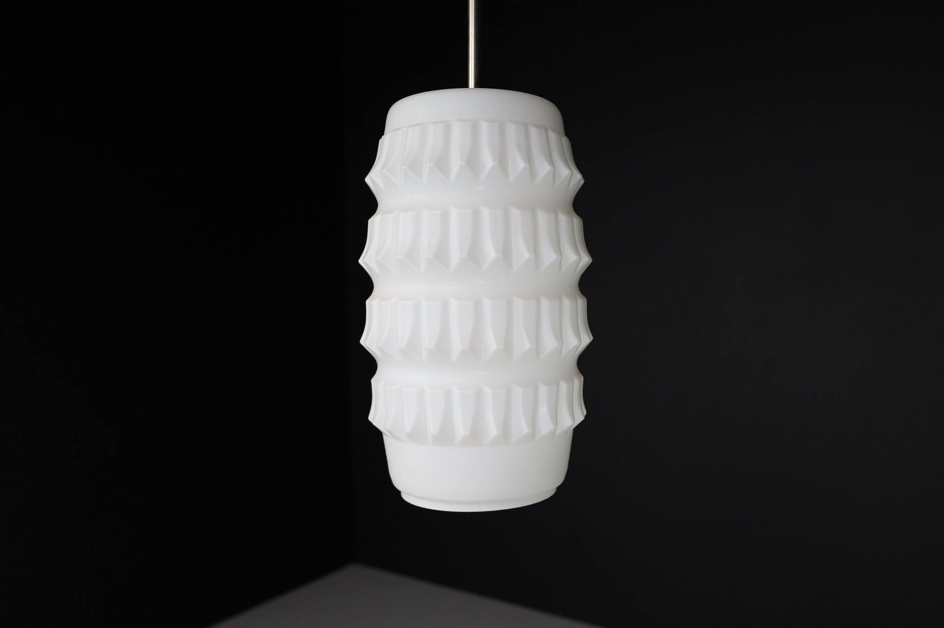 Mid century modern Brutalist Opaline Glass Pendants, Europe, 1960s Mid-20th century