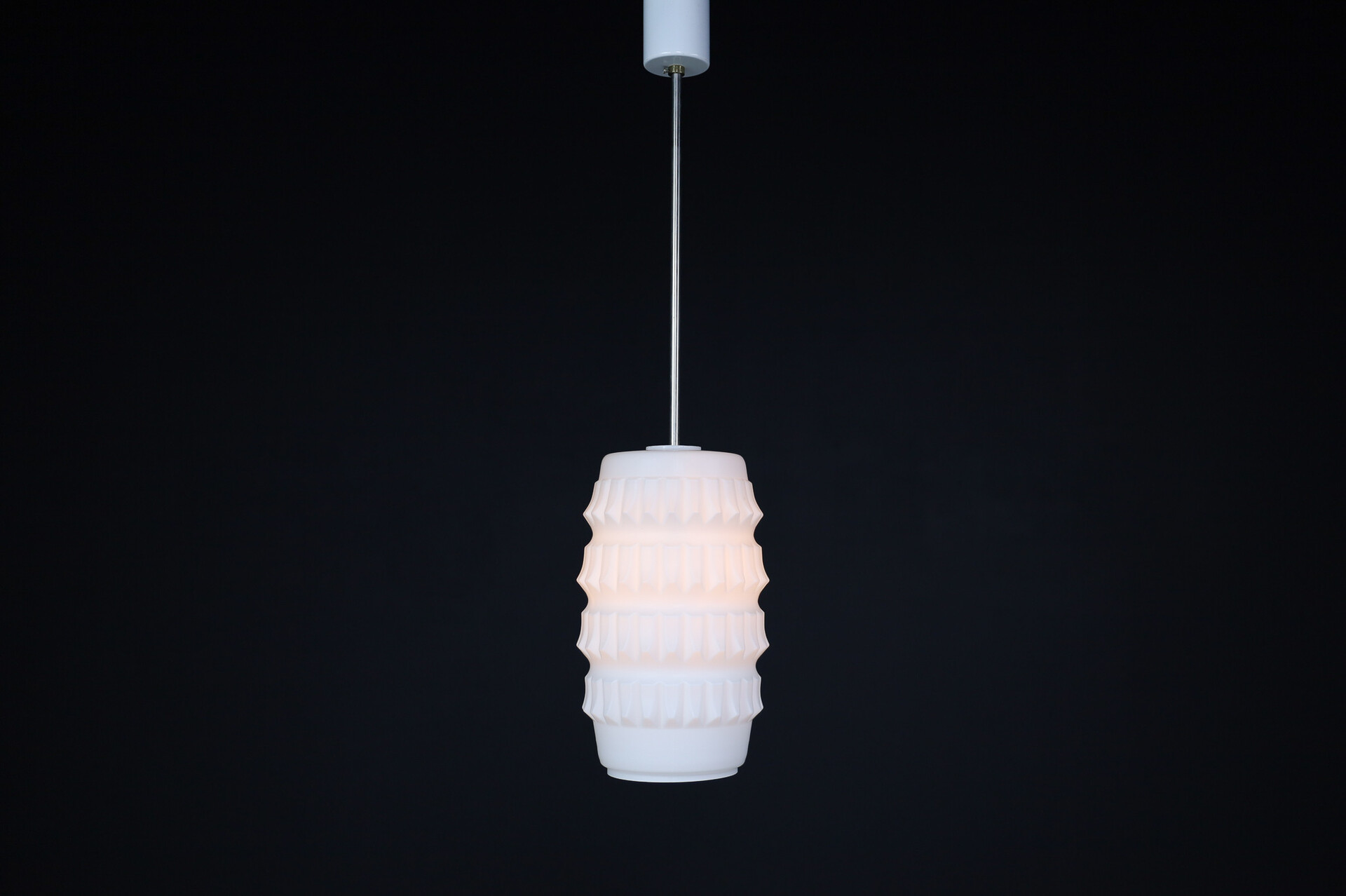 Mid century modern Brutalist Opaline Glass Pendants, Europe, 1960s Mid-20th century