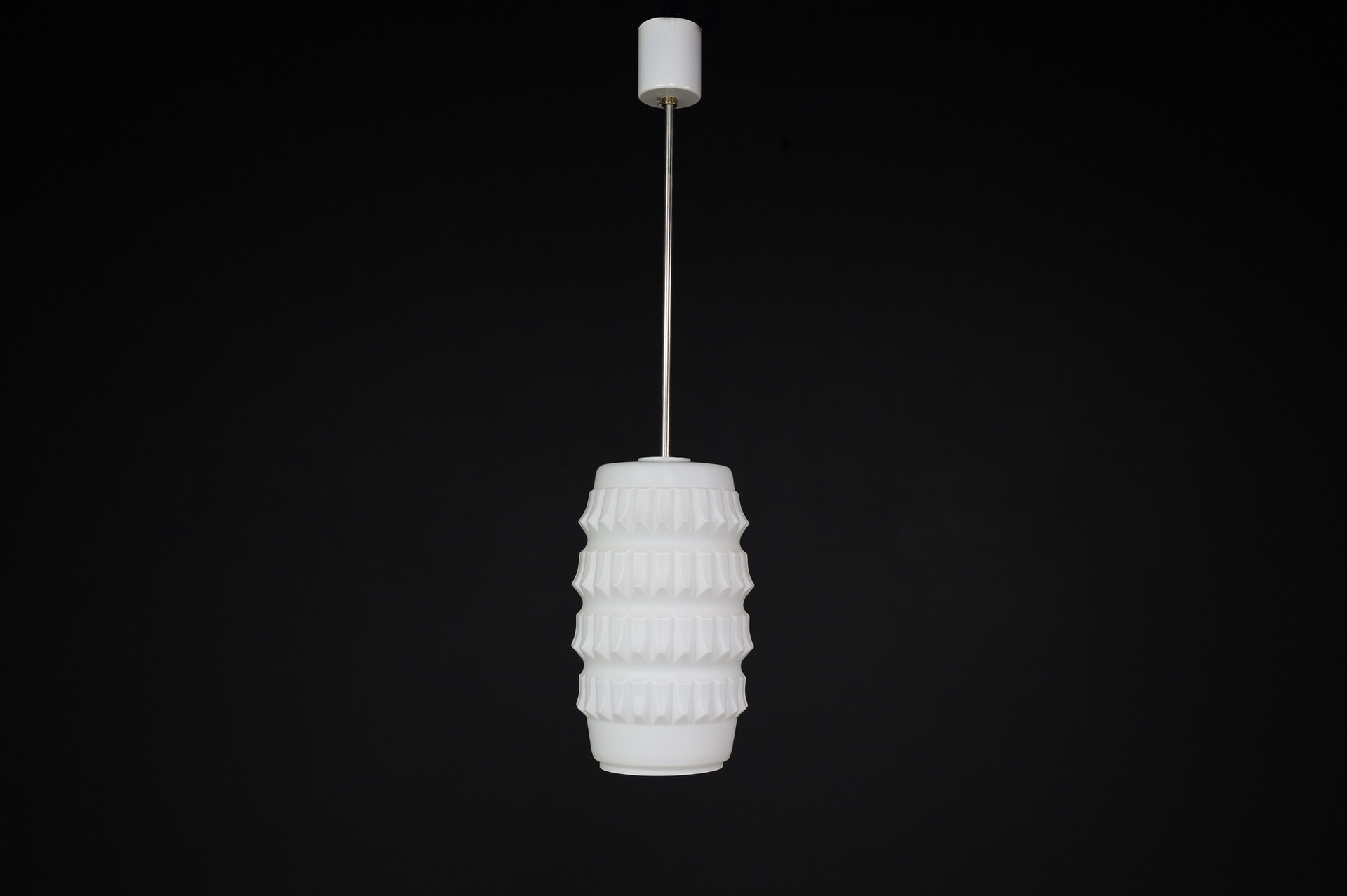 Mid century modern Brutalist Opaline Glass Pendants, Europe, 1960s Mid-20th century