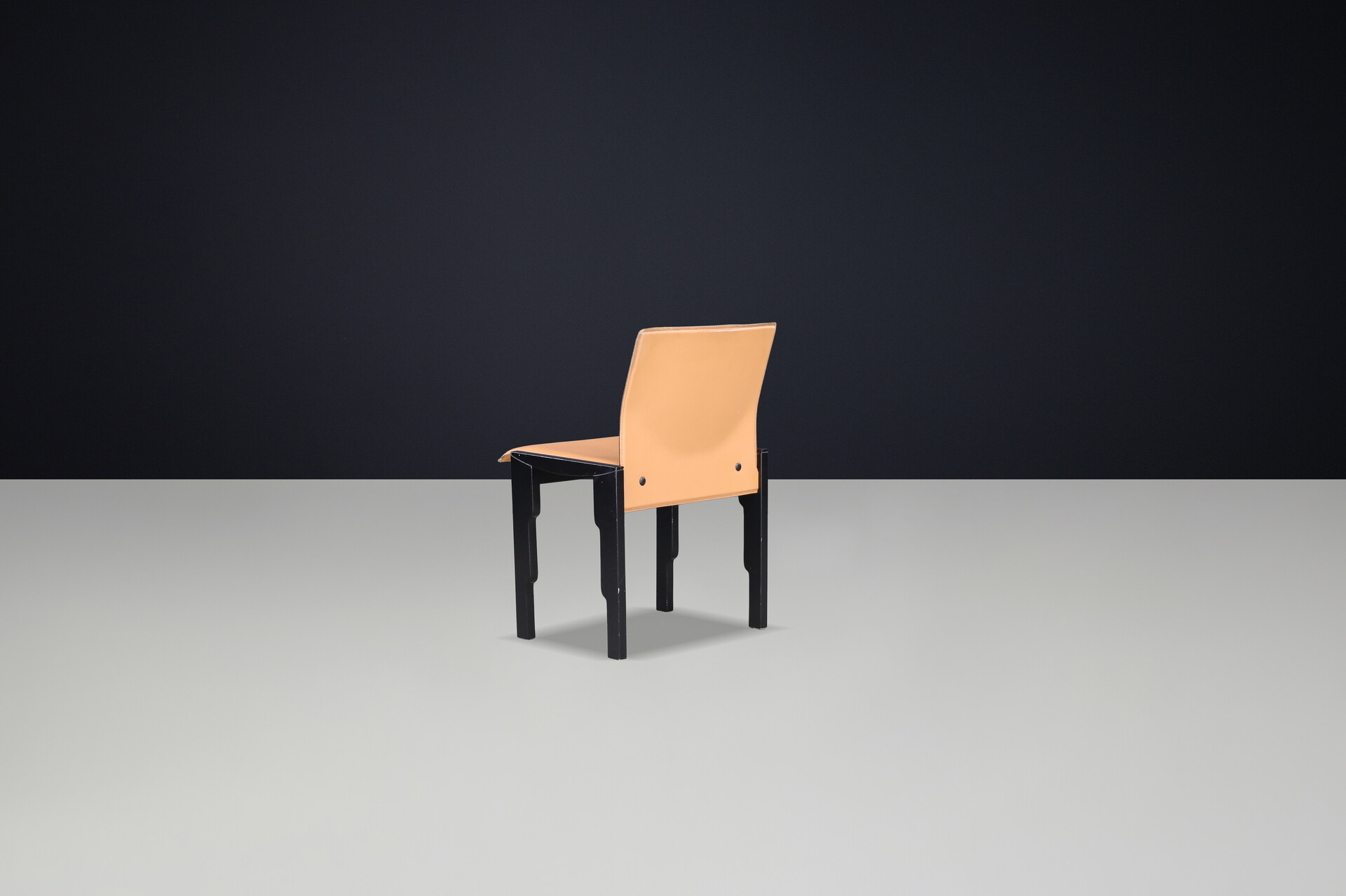 Mid century modern Camel-Cognac Leather dinning Chairs by Poltrona Frau ,Italy 1960s Mid-20th century