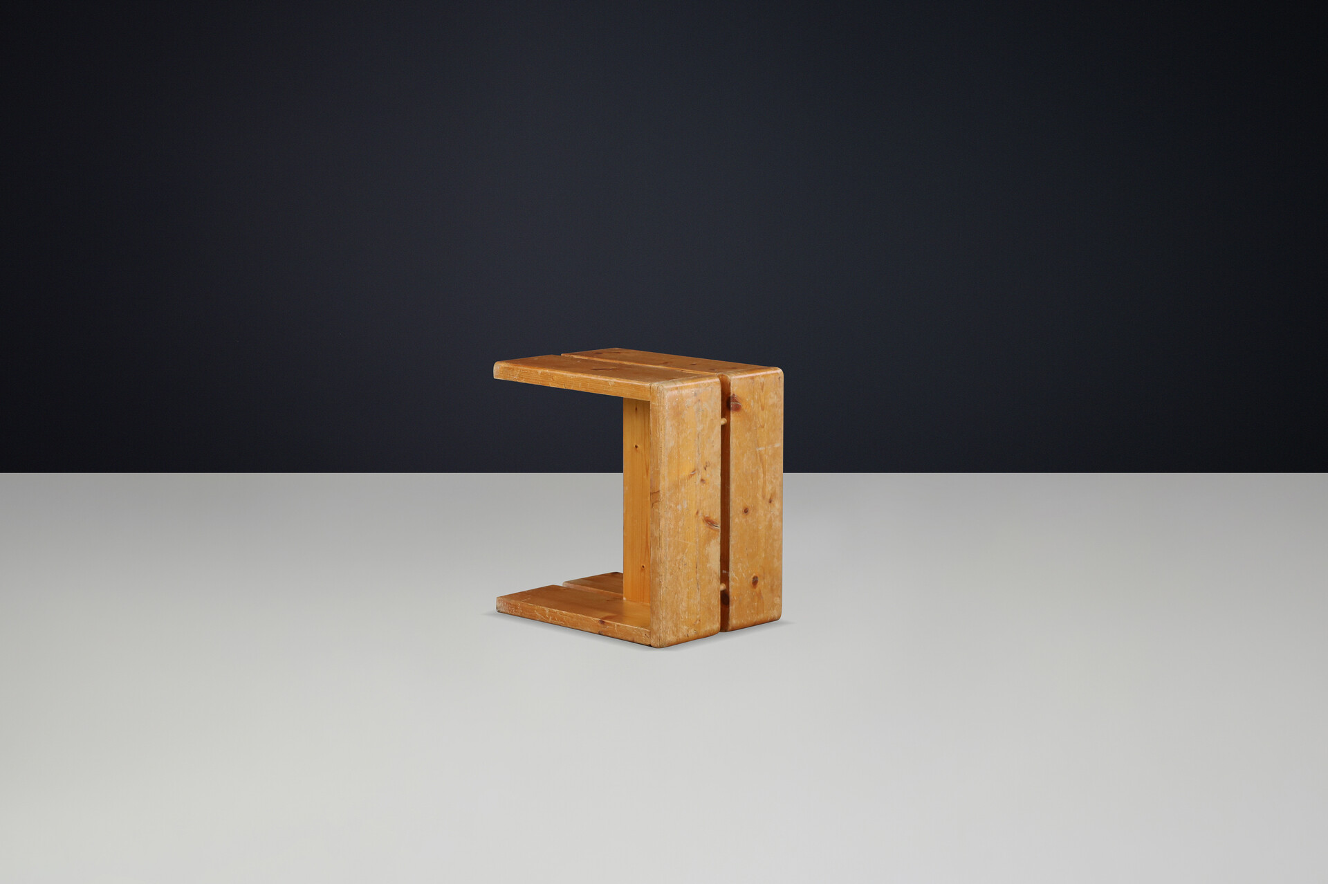 Mid century modern Charlotte Perriand Mid-Century Pine Stool, Les Arcs Ski Resort, 1960s Late-20th century