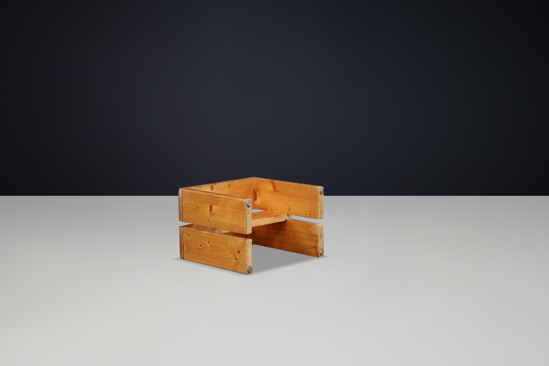 Mid century modern Charlotte Perriand Mid-Century Pine Stool, Les Arcs Ski Resort, 1960s Late-20th century