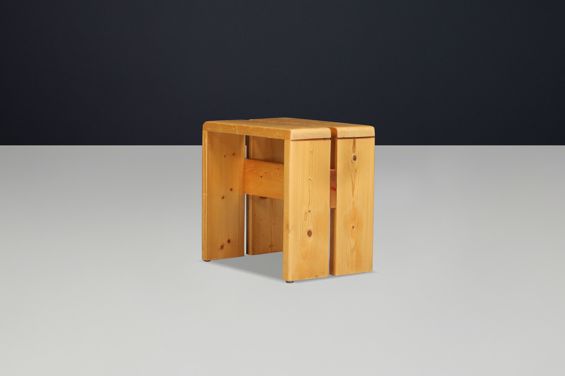 Mid century modern Charlotte Perriand Mid-Century Pine Stool, Les Arcs Ski Resort, 1960s Mid-20th century