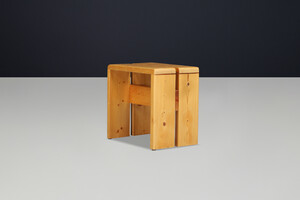 Mid century modern Charlotte Perriand Mid-Century Pine Stool, Les Arcs Ski Resort, 1960s Mid-20th century