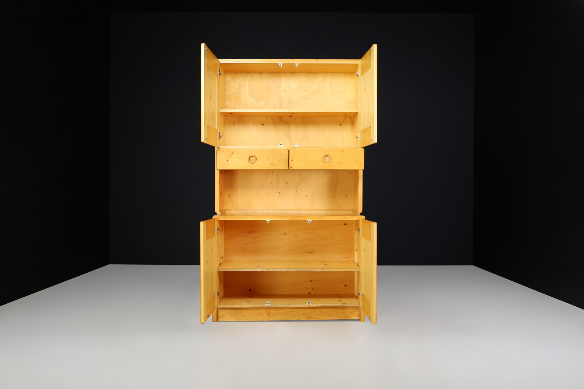 Mid century modern Charlotte Perriand Pine cabinet for Les Arcs, France 1970s Mid-20th century