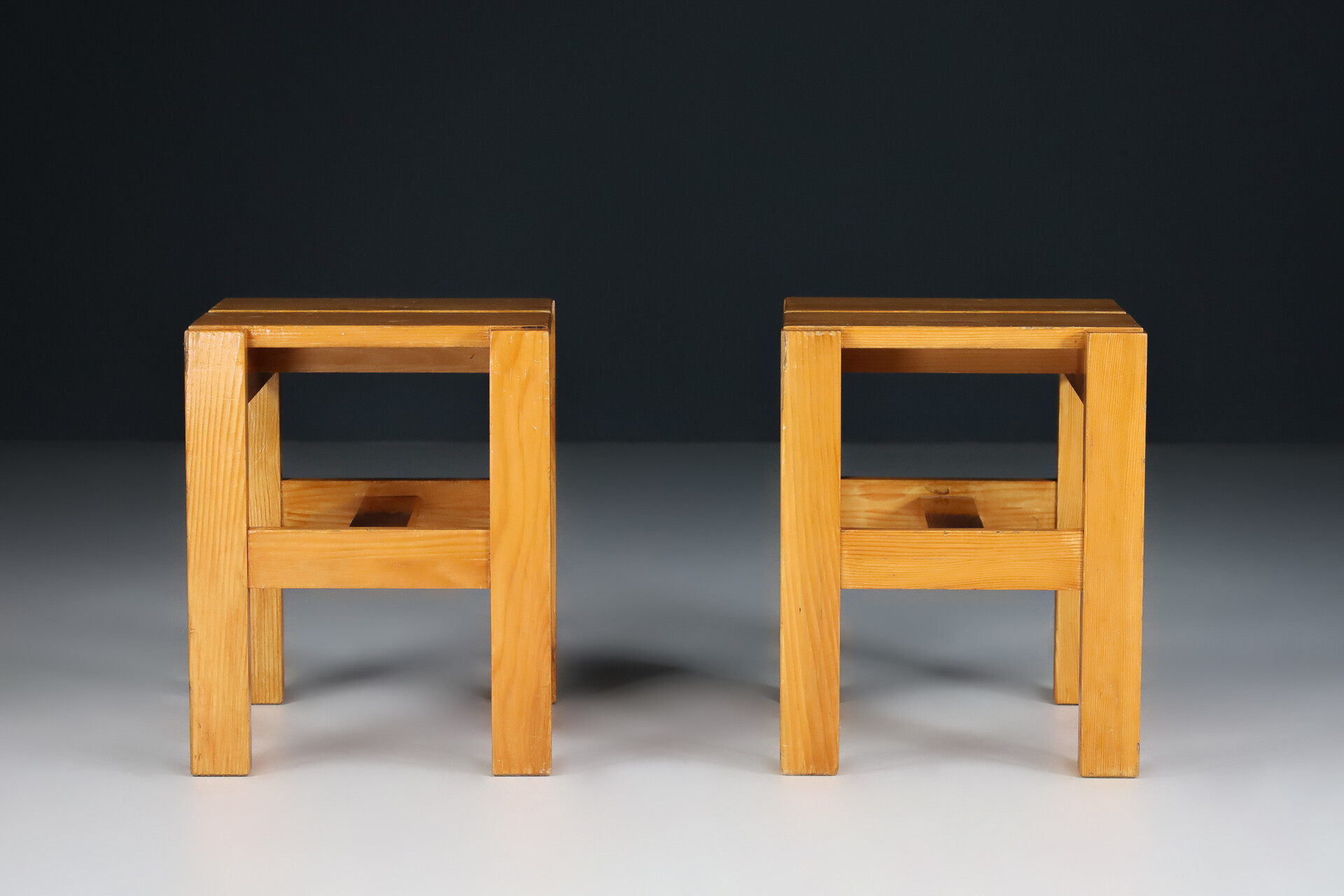 Mid century modern Charlotte perriand stools from 