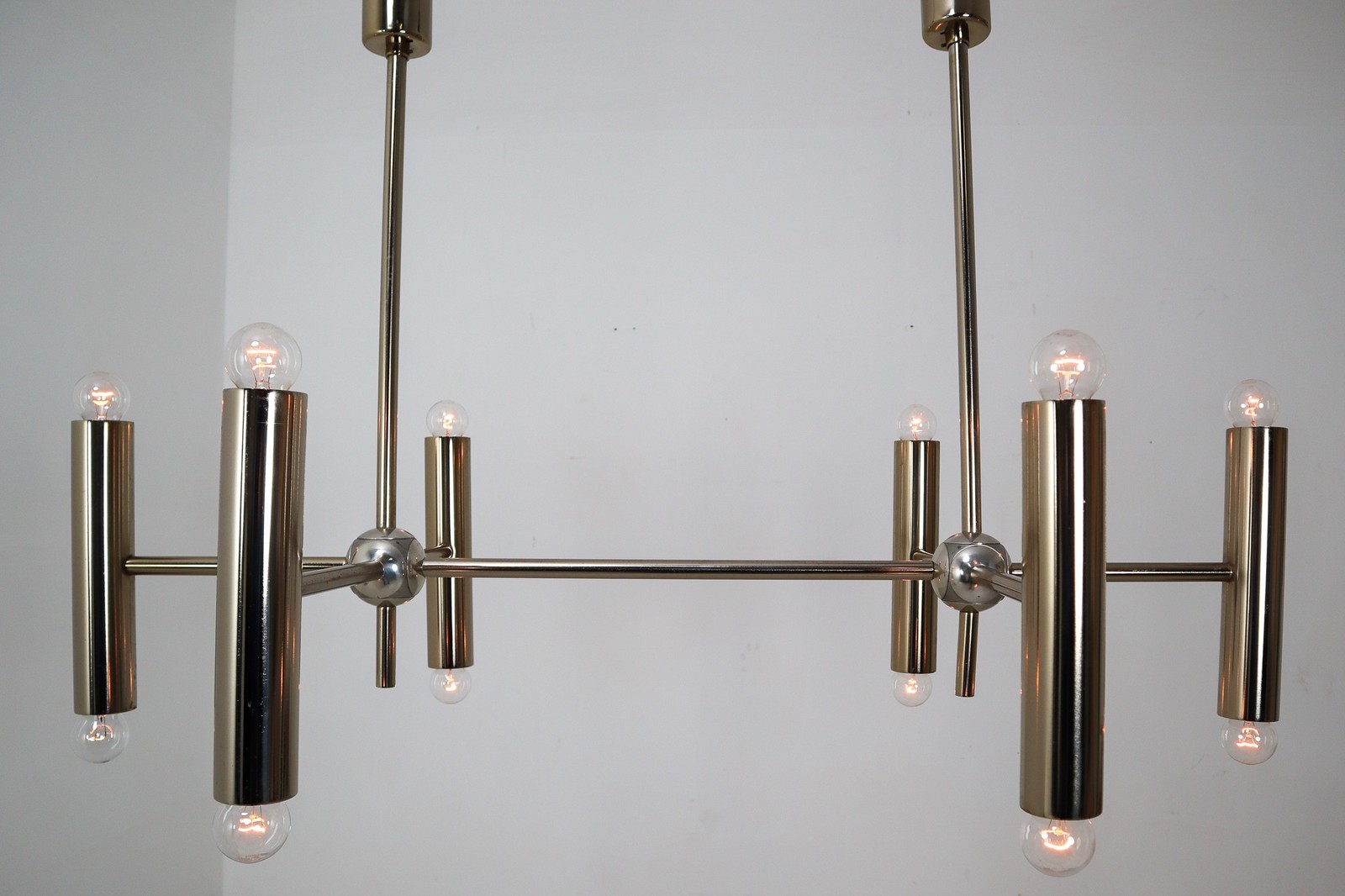 Mid century modern Chrome German Chrome Chandelier, 1950 Mid-20th century