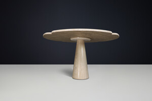 Mid century modern Clover top travertine Dinning table or Centre table, Italy 1970s Late-20th century