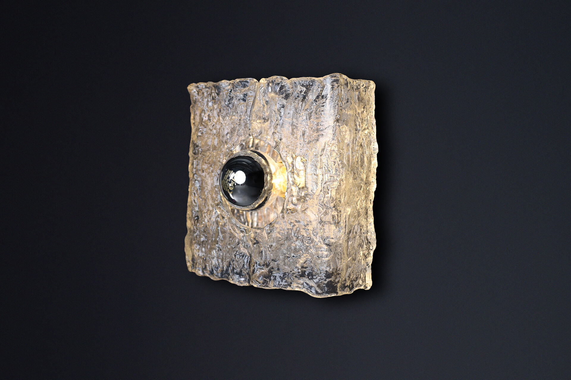 Mid century modern Crystal Glass Sconces by Kaiser Leuchten Germany Late-20th century