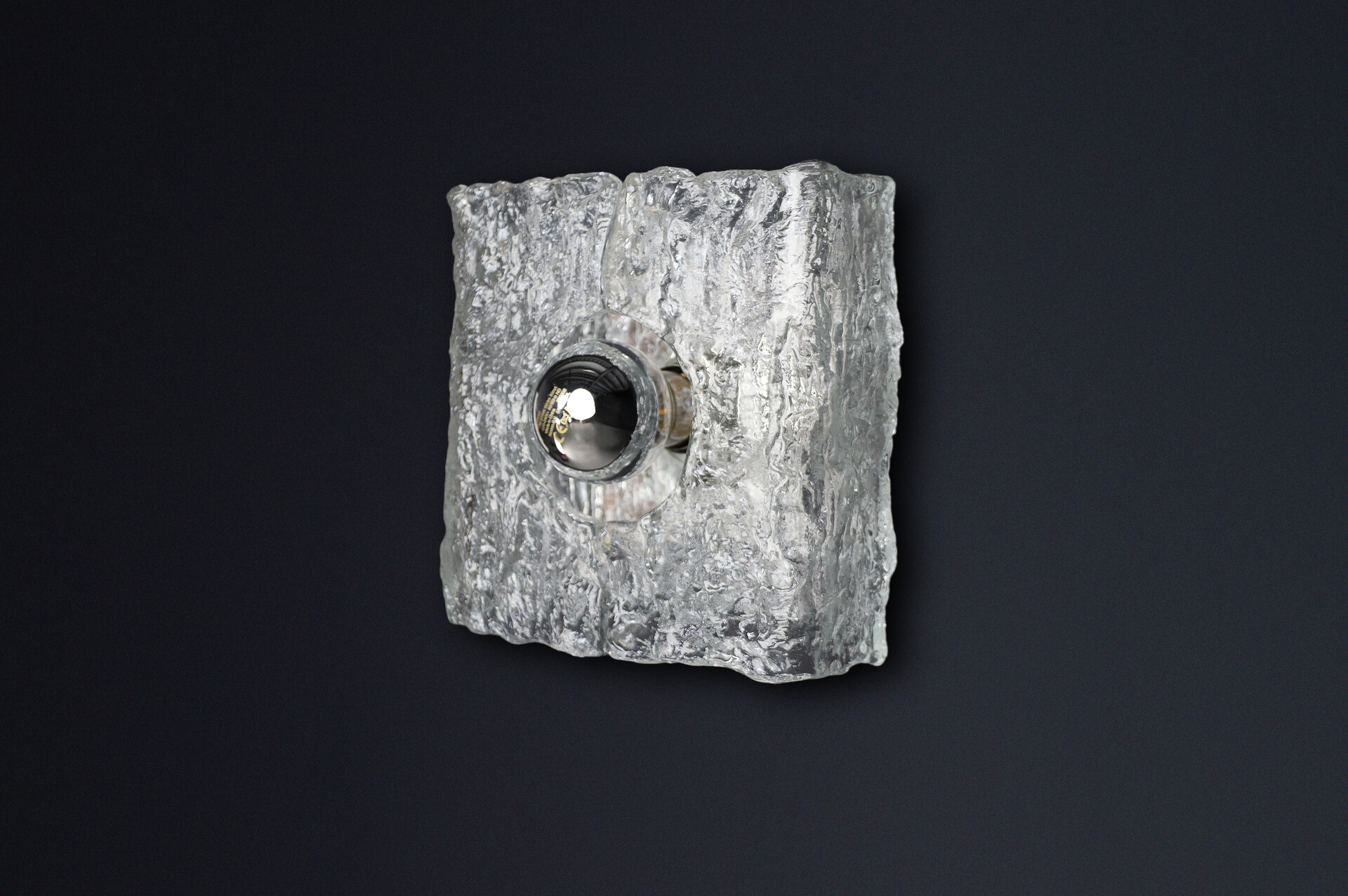 Mid century modern Crystal Glass Sconces by Kaiser Leuchten Germany Late-20th century