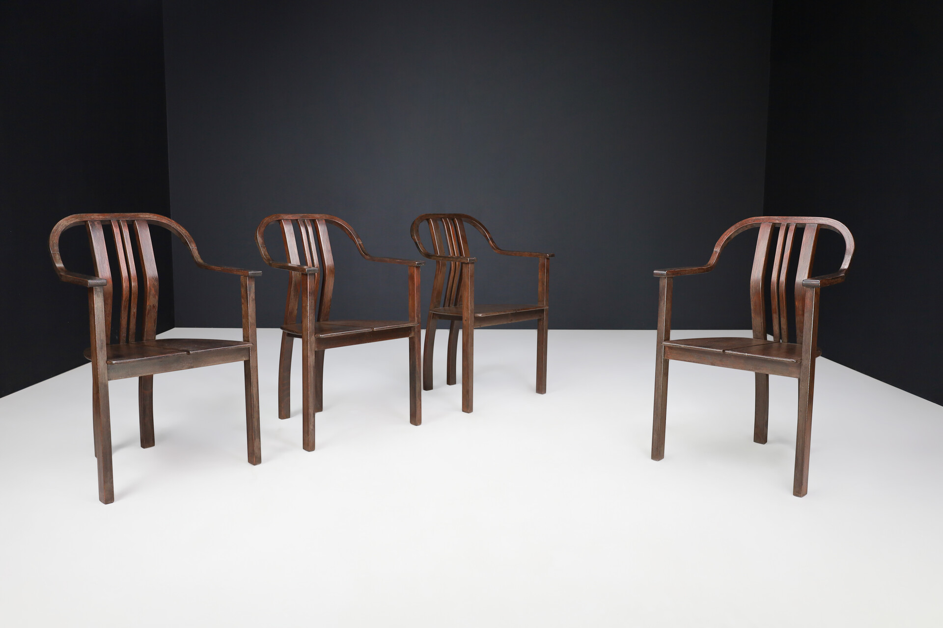 Mid century modern Curved bentwood Armchairs by Ludvik Volak, 1970s Mid-20th century