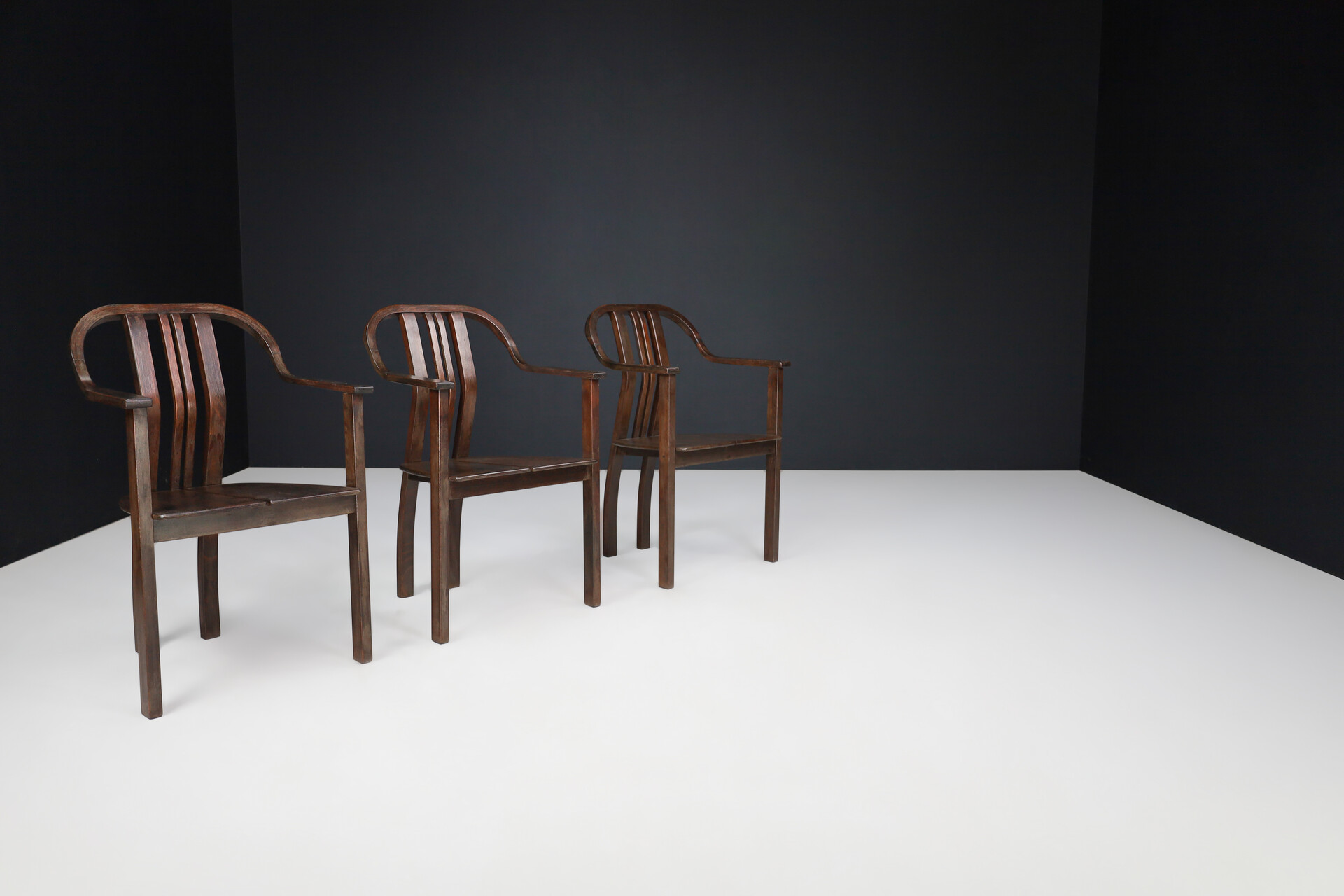 Mid century modern Curved bentwood Armchairs by Ludvik Volak, 1970s Mid-20th century