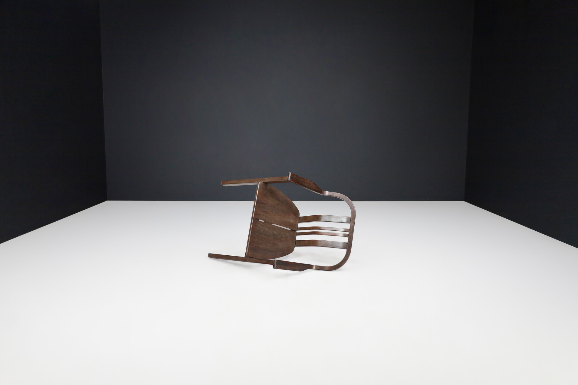 Mid century modern Curved bentwood Armchairs by Ludvik Volak, 1970s Mid-20th century