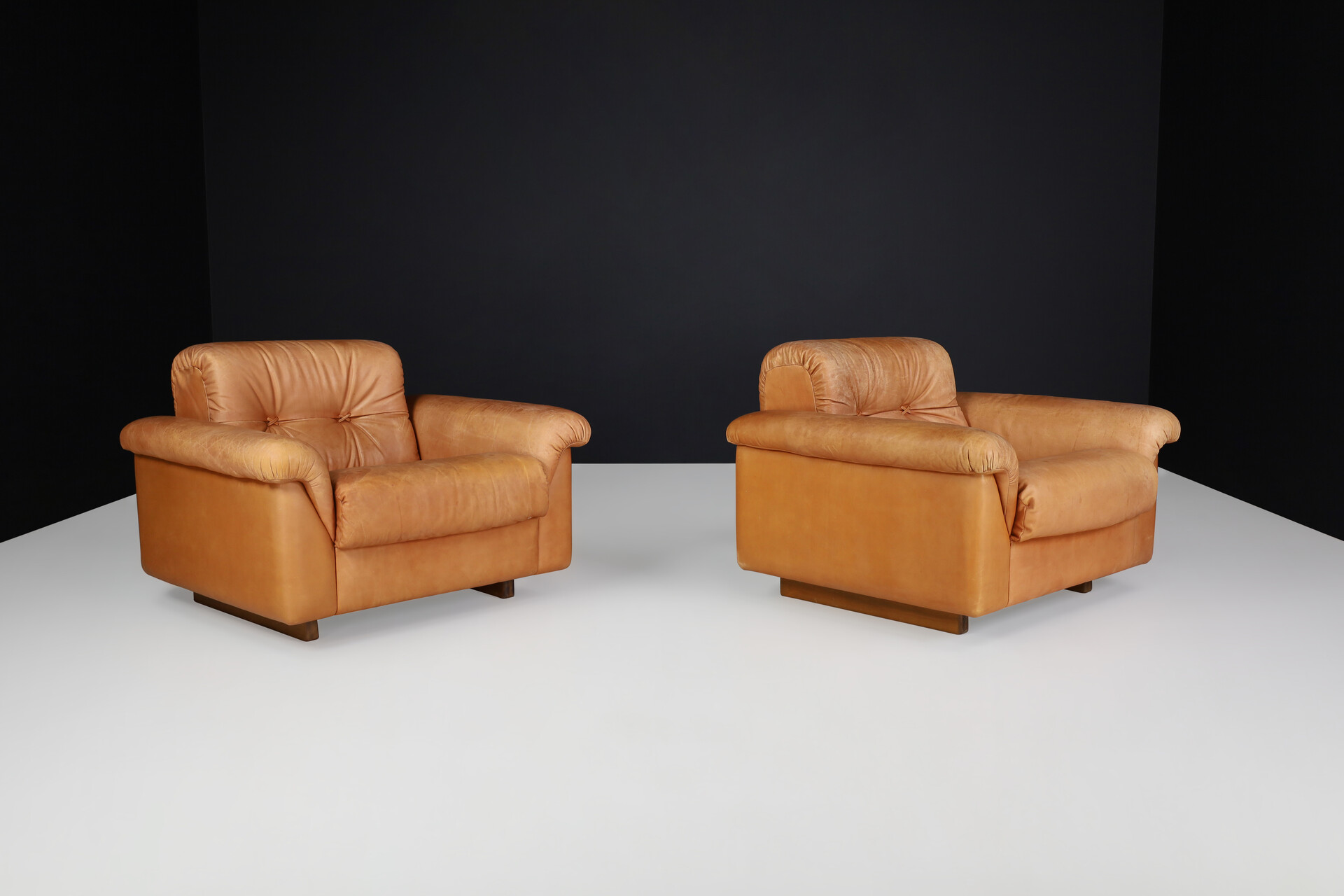 Mid century modern De Sede Ds 45 Leather lounge chairs, Switzerland 1970s Late-20th century
