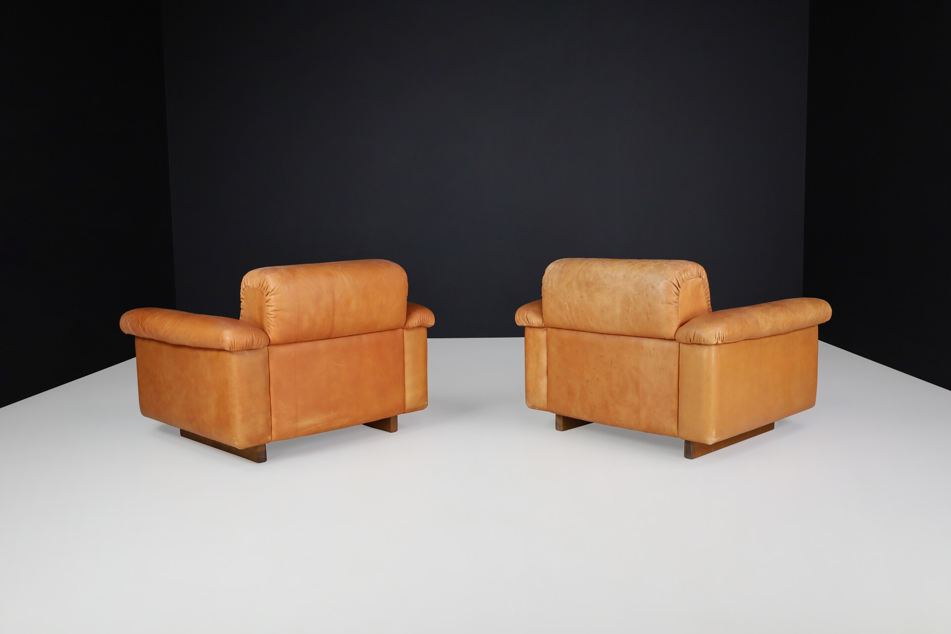 Mid century modern De Sede Ds 45 Leather lounge chairs, Switzerland 1970s Late-20th century