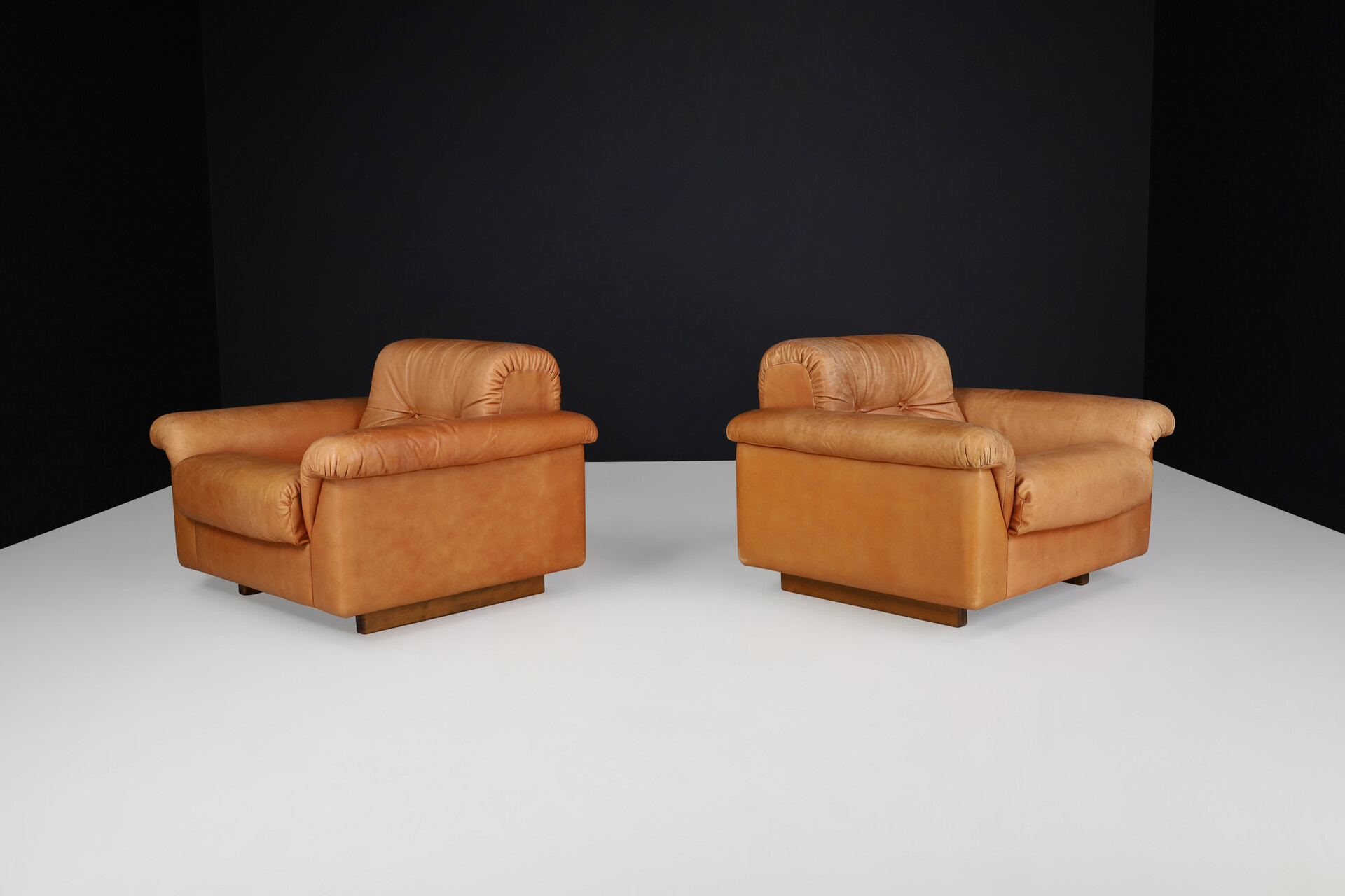 Mid century modern De Sede Ds 45 Leather lounge chairs, Switzerland 1970s Late-20th century