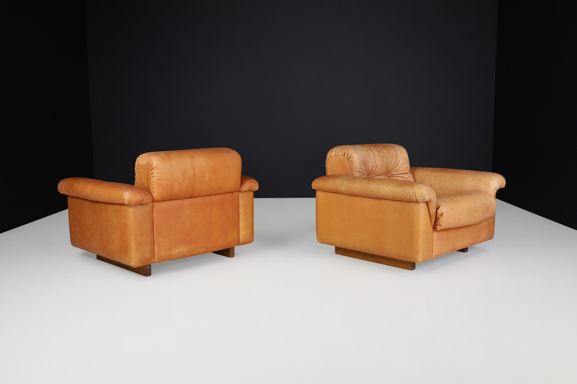 Mid century modern De Sede Ds 45 Leather lounge chairs, Switzerland 1970s Late-20th century