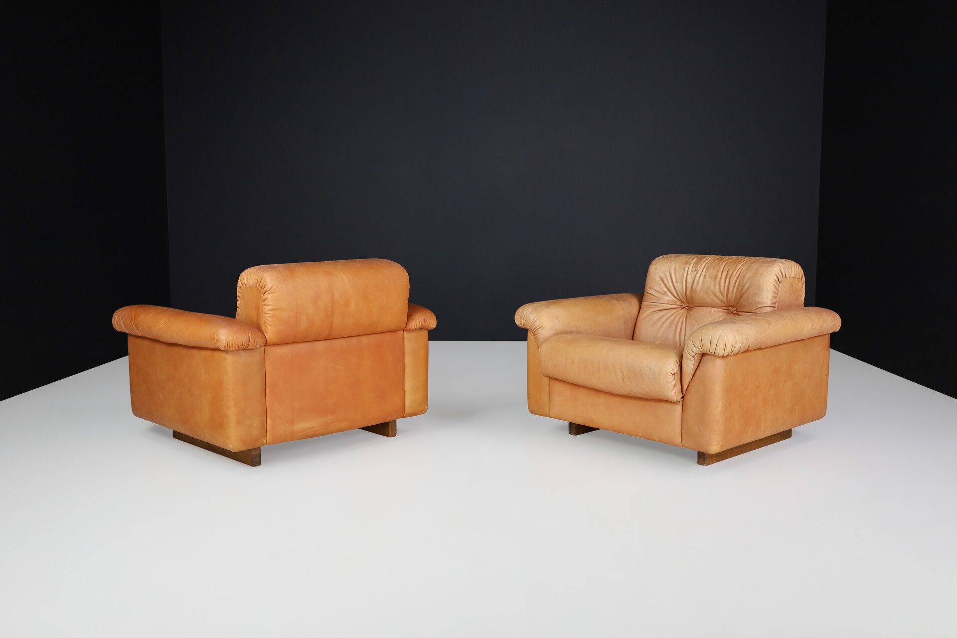 Mid century modern De Sede Ds 45 Leather lounge chairs, Switzerland 1970s Late-20th century