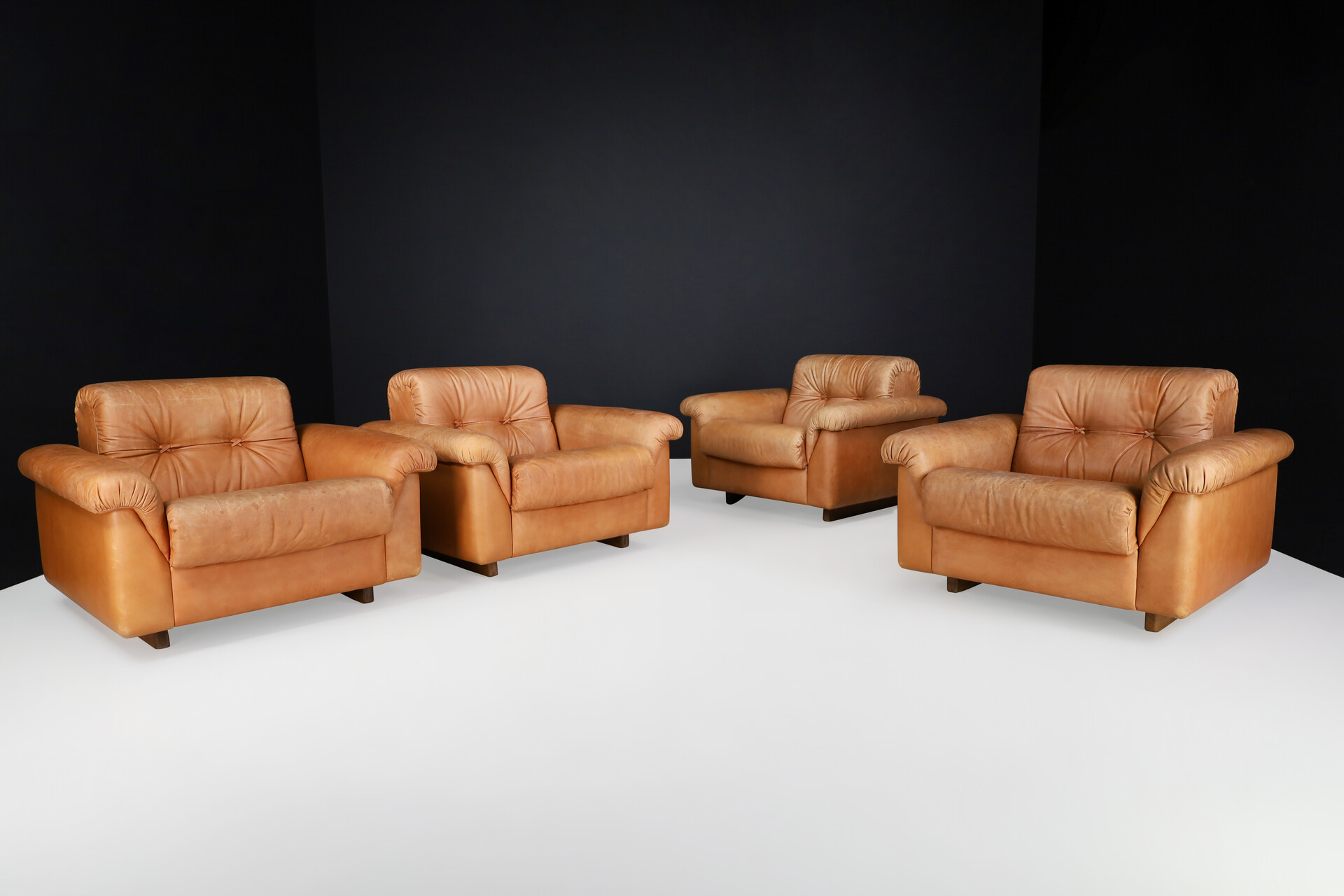 Mid century modern De Sede Ds 45 Leather lounge chairs, Switzerland 1970s Late-20th century