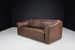 Mid century modern De Sede DS-47 Extendable Neck Leather 3-Seater Sofa, 1970s Late-20th century