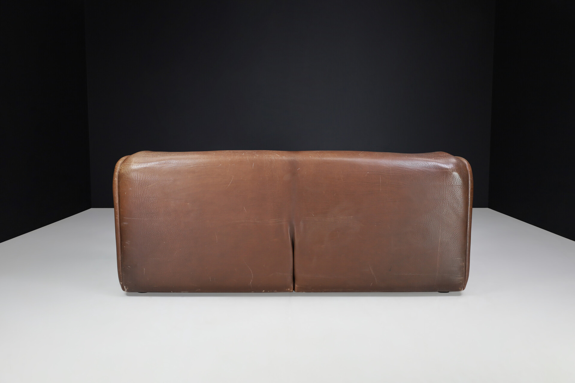 Mid century modern De Sede DS-47 Extendable Neck Leather 3-Seater Sofa, 1970s Late-20th century