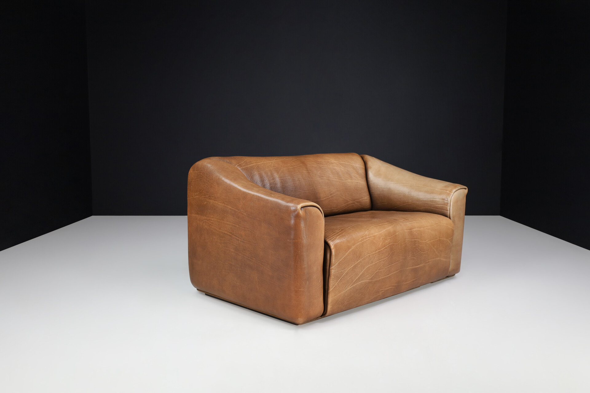 Mid century modern De Sede DS-47 Neck Leather Two-seat Sofa from Switzerland 1970s Late-20th century