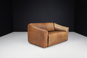 Mid century modern De Sede DS-47 Neck Leather Two-seat Sofa from Switzerland 1970s Late-20th century