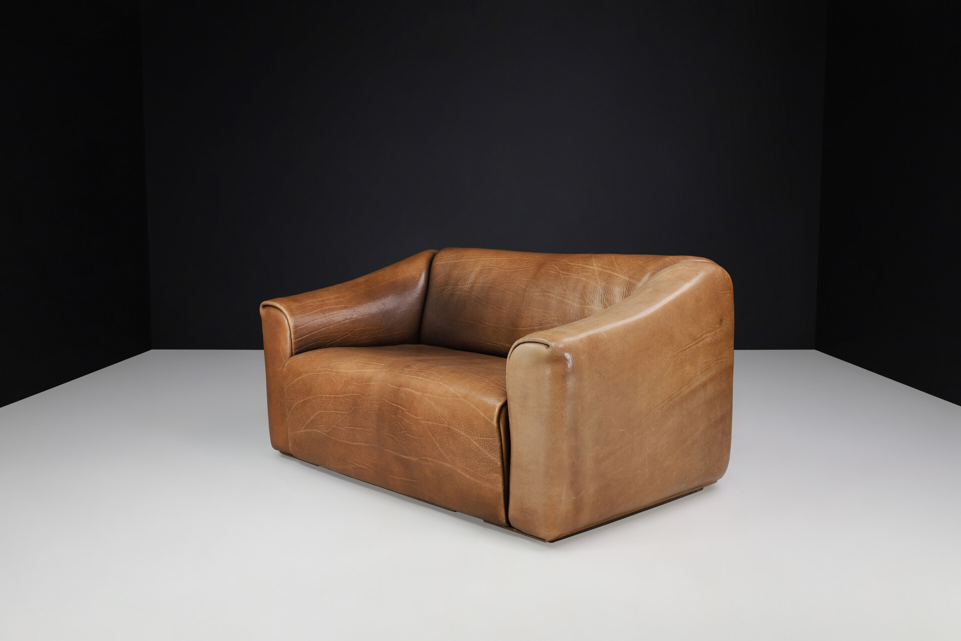 Mid century modern De Sede DS-47 Neck Leather Two-seat Sofa from Switzerland 1970s Late-20th century
