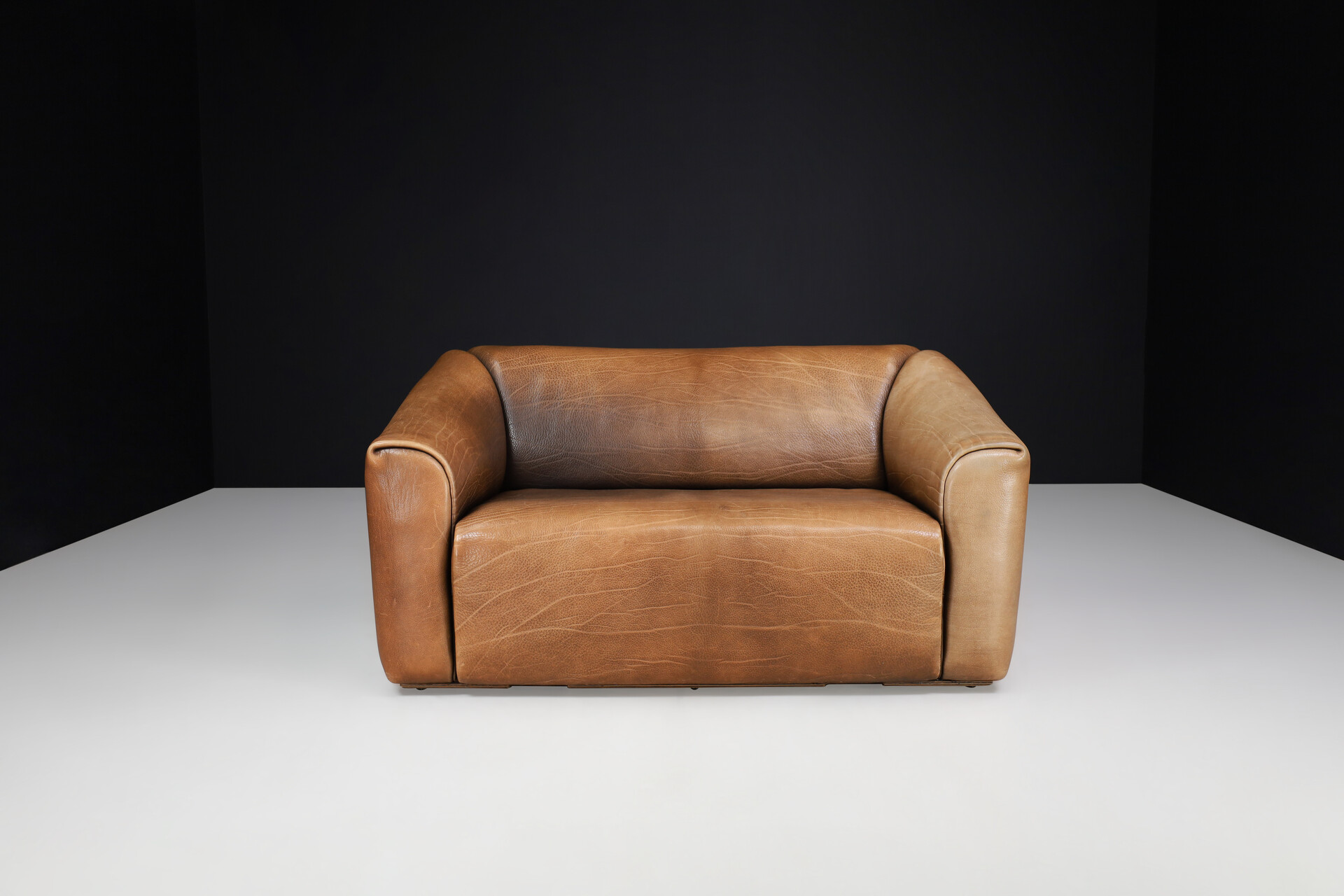 Mid century modern De Sede DS-47 Neck Leather Two-seat Sofa from Switzerland 1970s Late-20th century
