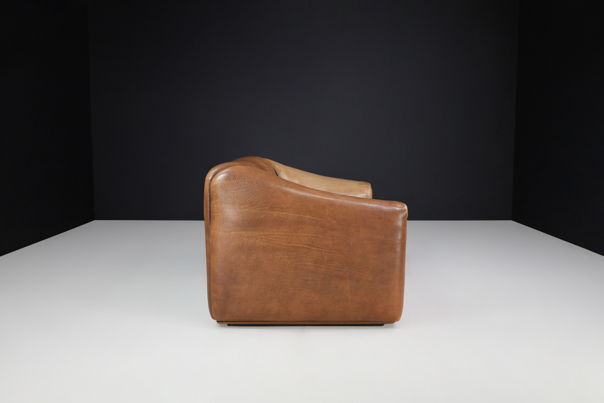 Mid century modern De Sede DS-47 Neck Leather Two-seat Sofa from Switzerland 1970s Late-20th century