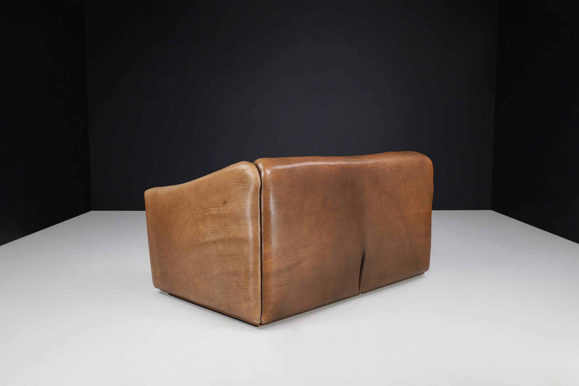 Mid century modern De Sede DS-47 Neck Leather Two-seat Sofa from Switzerland 1970s Late-20th century