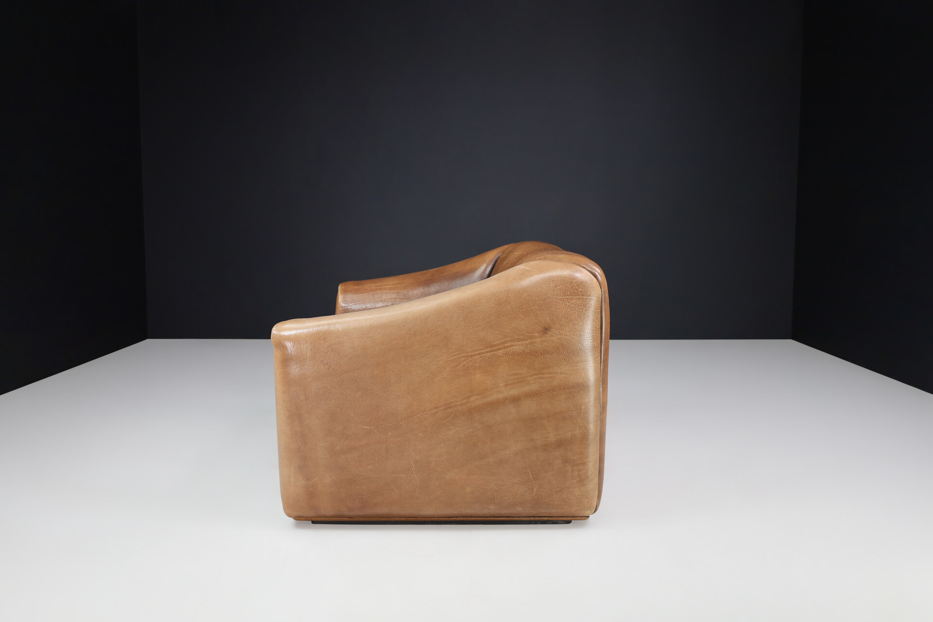 Mid century modern De Sede DS-47 Neck Leather Two-seat Sofa from Switzerland 1970s Late-20th century