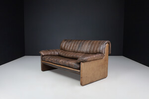 Mid century modern De Sede Ds86 Sofa in patinated Brown Leather, 1960s Mid-20th century