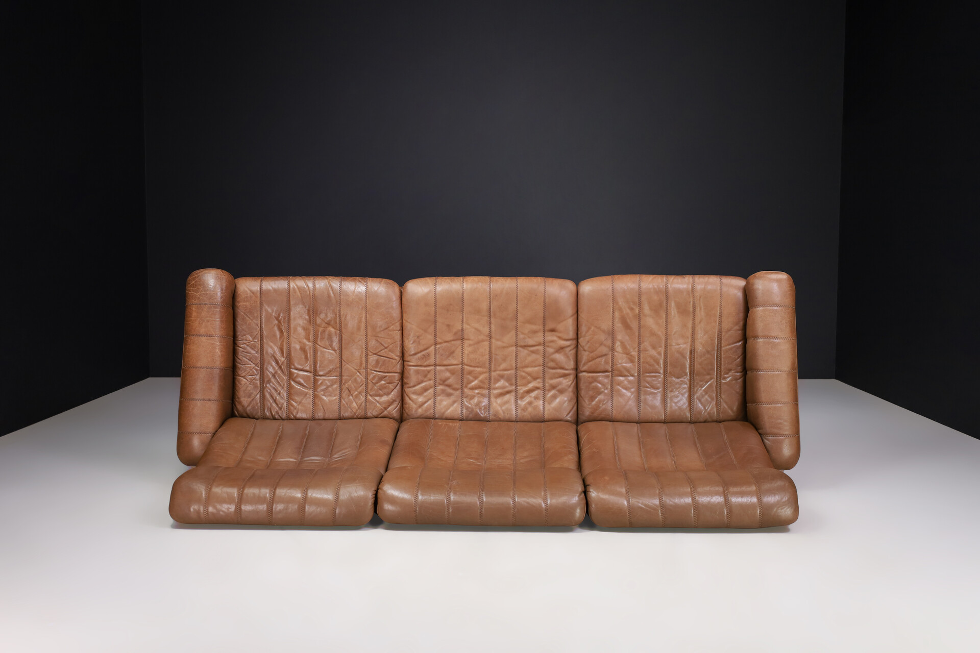 Mid century modern De Sede Sofa in Brown Leather Switzerland, 1970s Late-20th century