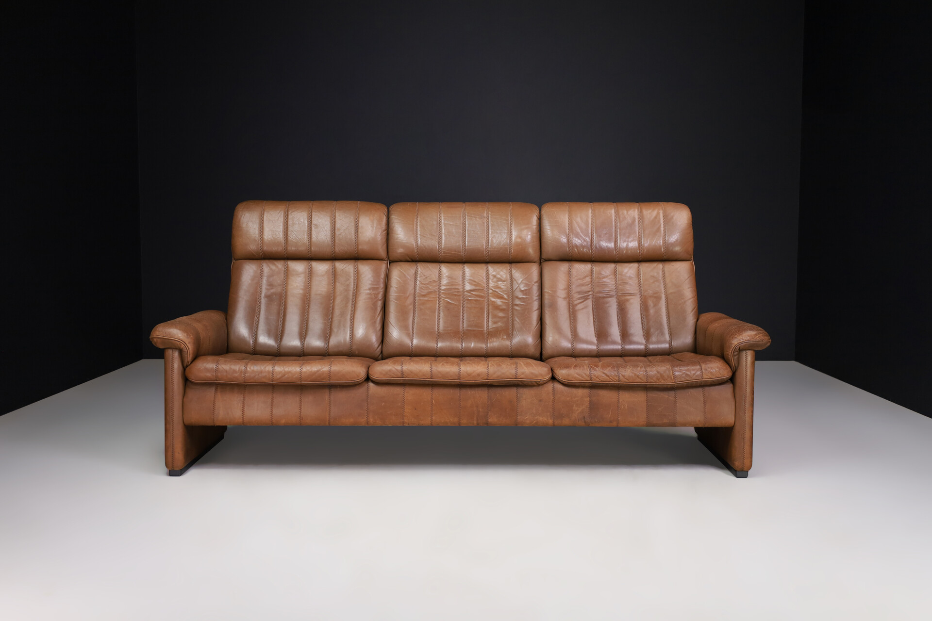 Mid century modern De Sede Sofa in Brown Leather Switzerland, 1970s Late-20th century