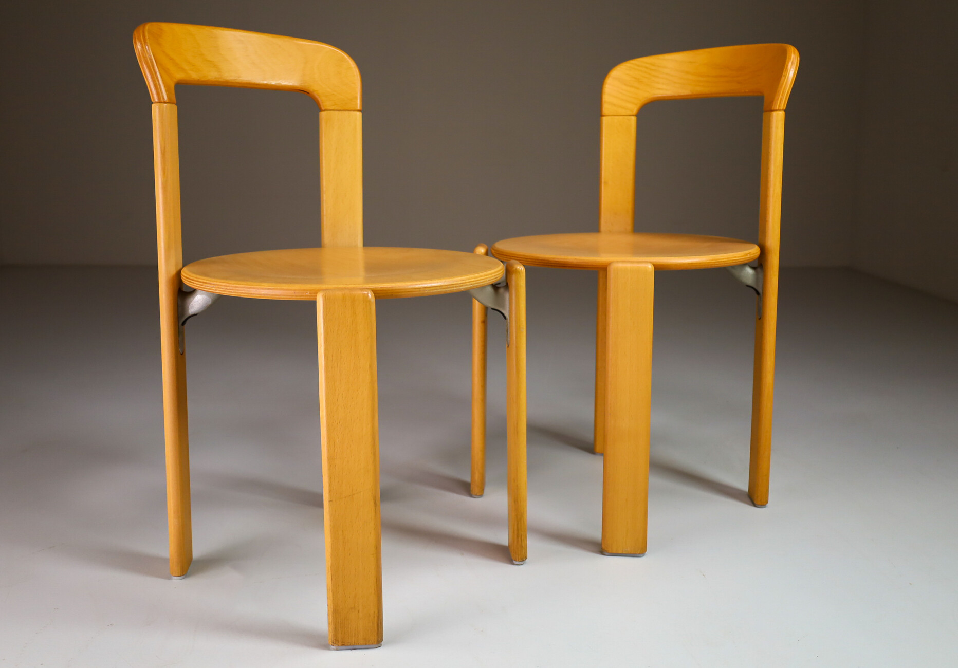 4x 70er Jahre Stuhl Dining Chair Stapelstuhl Bruno Rey für Kusch Co Design 70s 