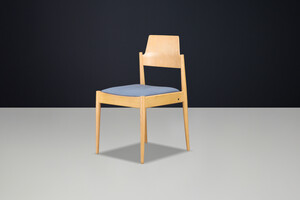 Mid century modern Egon Eiermann SE 119 Dining Chair with Original Blue Upholstery 100+ Available Mid-20th century