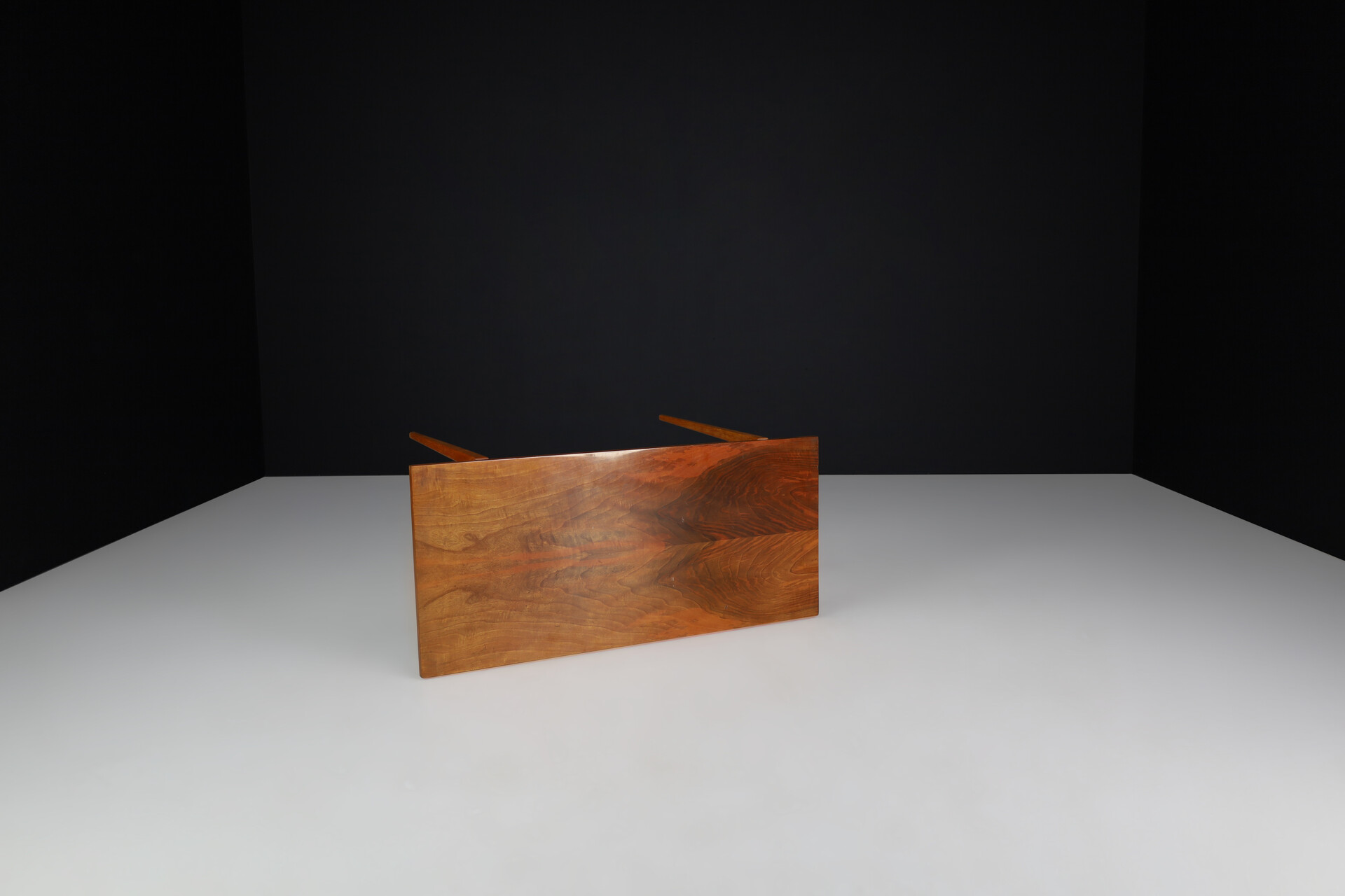 Mid century modern Elegant oak and walnut coffee table , France 1960s Mid-20th century