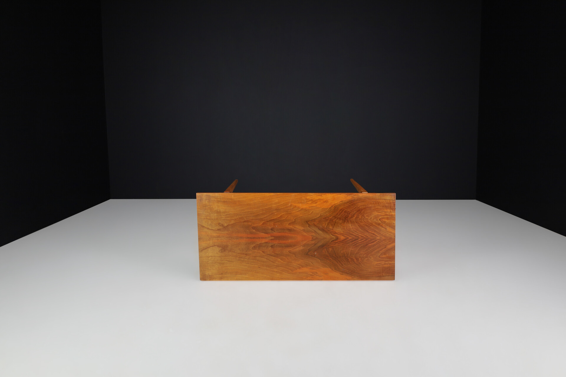 Mid century modern Elegant oak and walnut coffee table , France 1960s Mid-20th century
