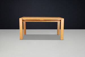 Mid century modern Elm Maison Regain dining room table 150-250 cm, France 1970s Late-20th century