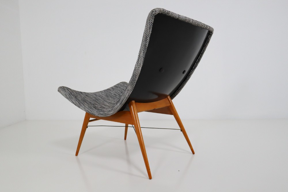 Mid century modern Fiberglass,Wood Mid-Century Fiberglass Lounge Chairs by Miroslav Navratil for Cesky Nabytek Mid-20th century