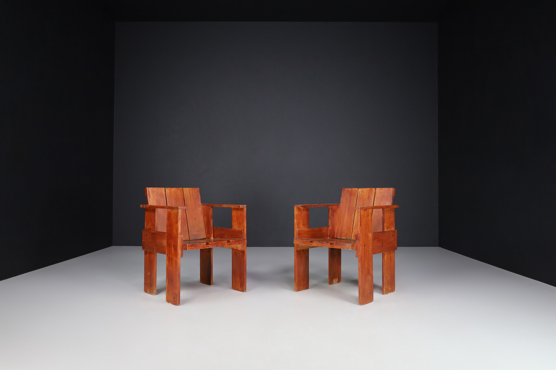 Mid century modern G. T. Rietveld for Cassina Beech Crate Chair, Italy 1950 Mid-20th century