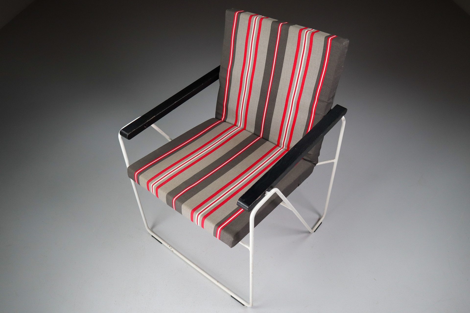 Mid century modern Garden / Patio Armchairs in Steel and wood, France 1960s Mid-20th century