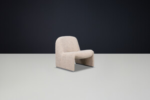 Mid century modern Giancarlo Piretti “Alky” Lounge Chair in Teddy Upholstery, Italy, 1970s Late-20th century